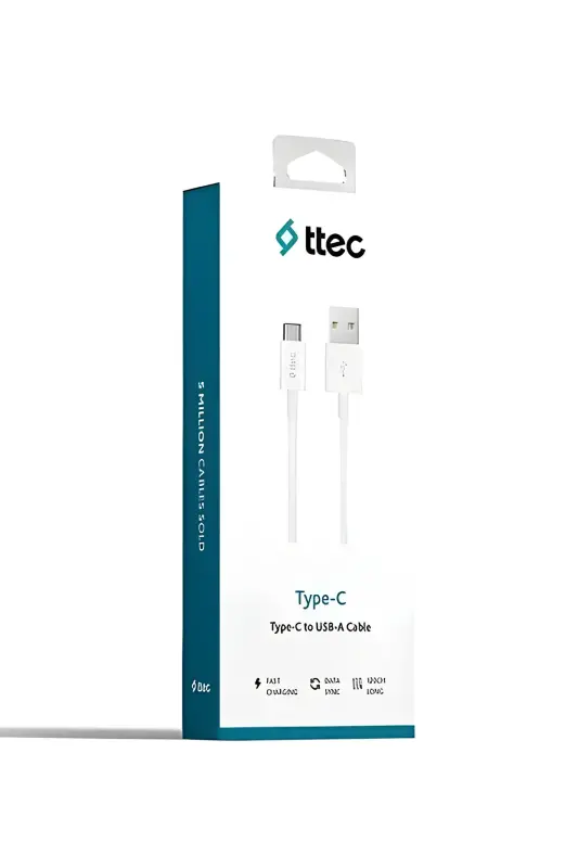 Ttec USB-A USB-C Şarj Kablosu Beyaz 2DK12B - Ttec