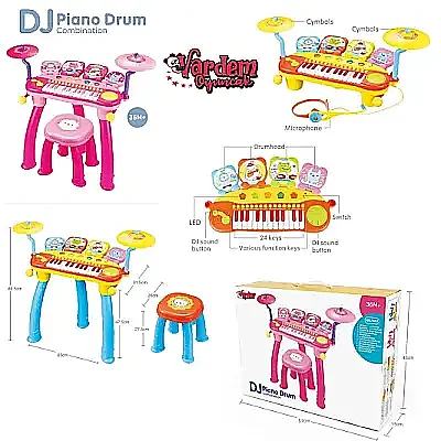 Vardem Dj Piyano 24 Tuşlu Davul Mp3 Ve Mikrafonlu - 4