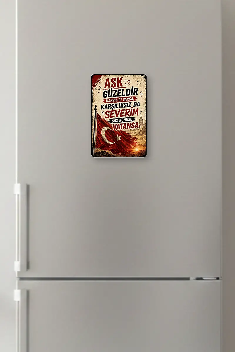 Vatan Sevgisi MiniDekor Magnet Ayaklı 9×13,5 cm - 1