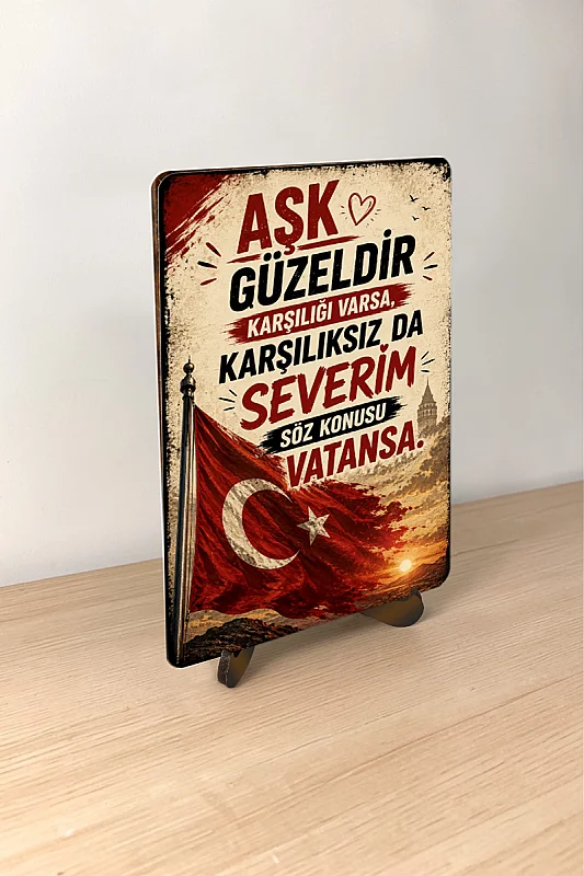 Vatan Sevgisi MiniDekor Magnet Ayaklı 9×13,5 cm - 3