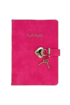 Victorias Journals Hush Hush Fuşya Kalp Kilitli Çizgili 160 Yp 13x18 Cm - Victorias Journals