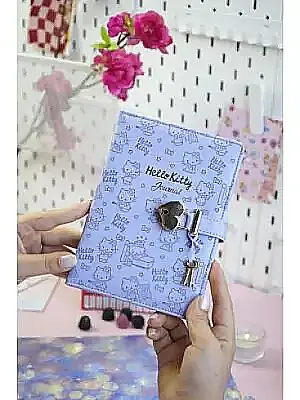 Victorias Journals Hush Hush Hello Kitty Deri Kalemlik + Kalp Kilitli Çizgili 160 Yp 13x18 Cm Kutulu - 6