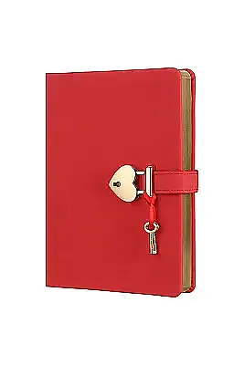 Victorias Journals Hush Hush Kırmızı Kalp Kilitli Çizgili 160 Yp 13x18 Cm - 1