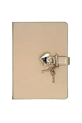 Victorias Journals Hush Hush Krem Kalp Kilitli Çizgili 160 Yp 13x18 Cm - Victorias Journals