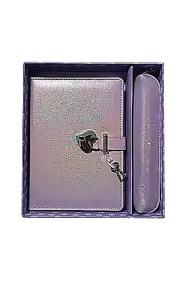 Victorias Journals Hush Hush Kuromi Deri Kalemlik Kalp Kilitli Çizgili 160 Yp 13x18 Cm Kutulu - Victorias Journals