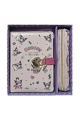 Victorias Journals Hush Hush Kuromi Deri Kalemlik Kalp Kilitli Çizgili 160 Yp 13x18 Cm Kutulu - 1