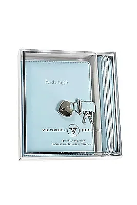 Victorias Journals Hush Hush Mavi Kalp Kilitli Özel 160 Yp 13x18 Cm + Kalemlik - Victorias Journals