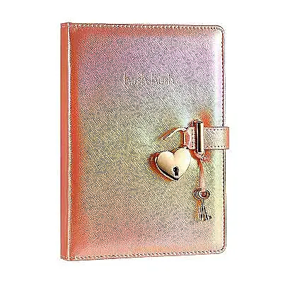 Victorias Journals Hush Hush Metalik Platinium Kalp Kilitli Çizgili 160 Yp 13x18 Cm Kutulu - 1