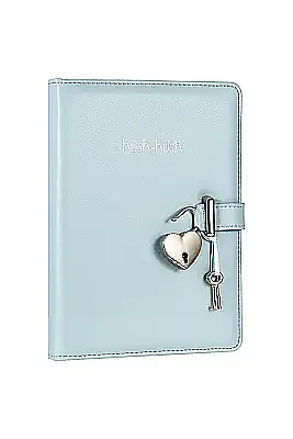 Victorias Journals Hush Hush Pastel Mavi Kalp Kilitli Çizgili 160 Yp 13x18 Cm - Victorias Journals