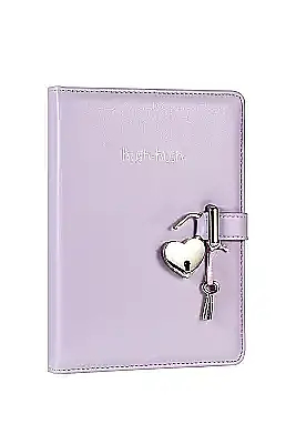Victorias Journals Hush Hush Pastel Mor Kalp Kilitli Çizgili 160 Yp 13x18 Cm - 1