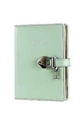 Victorias Journals Hush Hush Pastel Yeşil Kalp Kilitli Çizgili 160 Yp 13x18 Cm - Victorias Journals