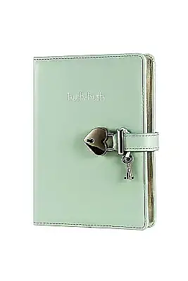 Victorias Journals Hush Hush Pastel Yeşil Kalp Kilitli Çizgili 160 Yp 13x18 Cm - 1
