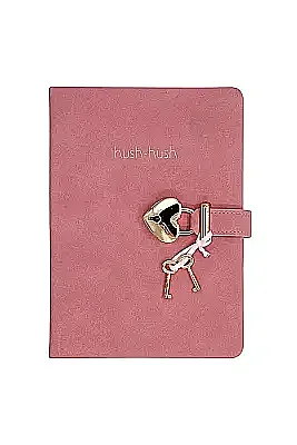 Victorias Journals Hush Hush Pembe Kalp Kilitli Çizgili 160 Yp 13x18 Cm - Victorias Journals