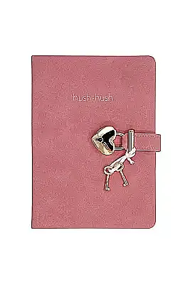 Victorias Journals Hush Hush Pembe Kalp Kilitli Çizgili 160 Yp 13x18 Cm - 1