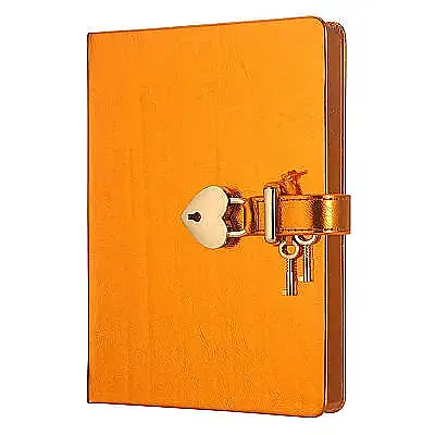 Victorias Journals Hush Hush Turuncu Kalp Kilitli Özel 160 Yp 13x18 Cm - 1