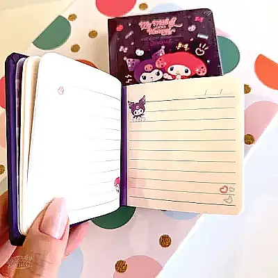 Victorias Journals Kuromi My Melody Not Defteri Çizgili 192 Yp 9x9 Cm - Victorias Journals