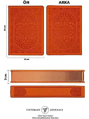 Victorias Journals Vintage Old Book Defter Çizgili 14x20 cm 160 Yp Turuncu - 2