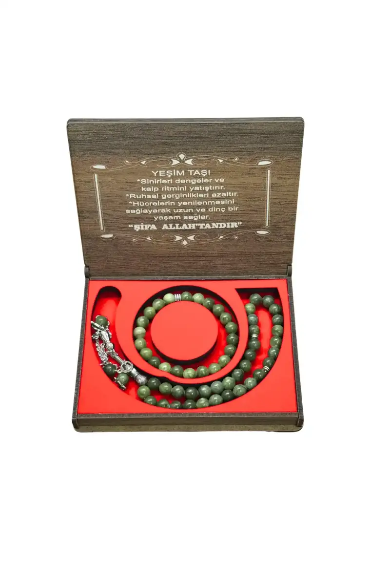 Yeşim Taşı 33 Lük Tesbih & Bileklik Set - 1