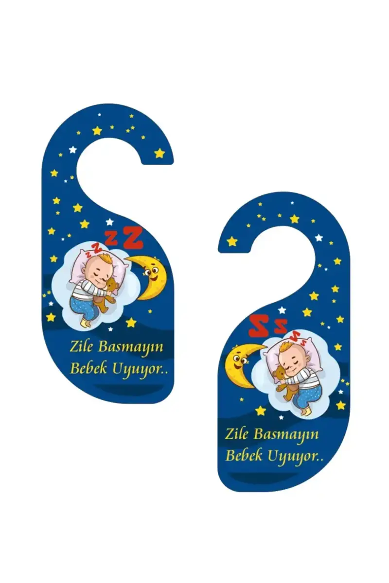 Zile Basmayın. Bebek uyuyor Kapı Askısı Kapı Uyarı Levhası - 1