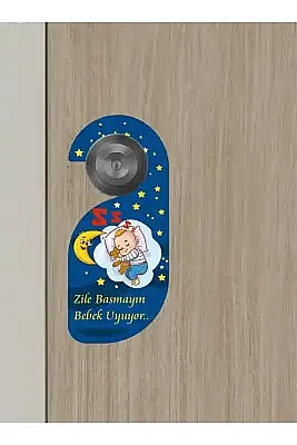 Zile Basmayın. Bebek uyuyor Kapı Askısı Kapı Uyarı Levhası - 6