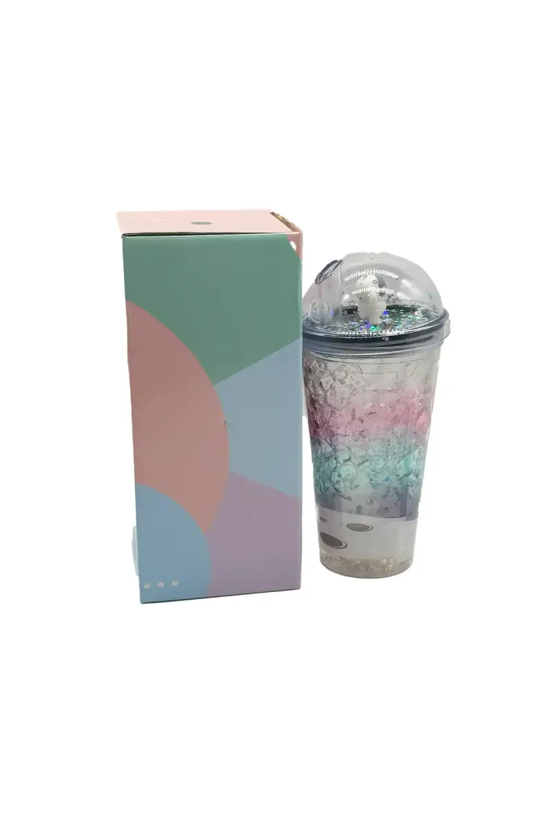 Zizu Işıklı Pipetli Bardak Matara Mor - 1