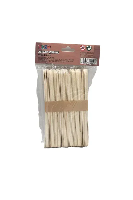 Zizu Tahta Ahşap Naturel Dil Çubuğu 50Li - Zizu